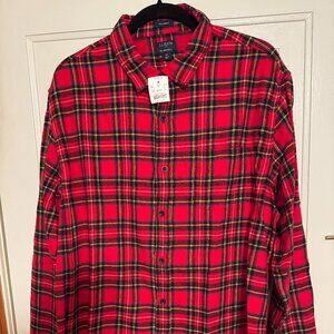 J.Crew flannel shirt, Classic fit in Red tartan plaid